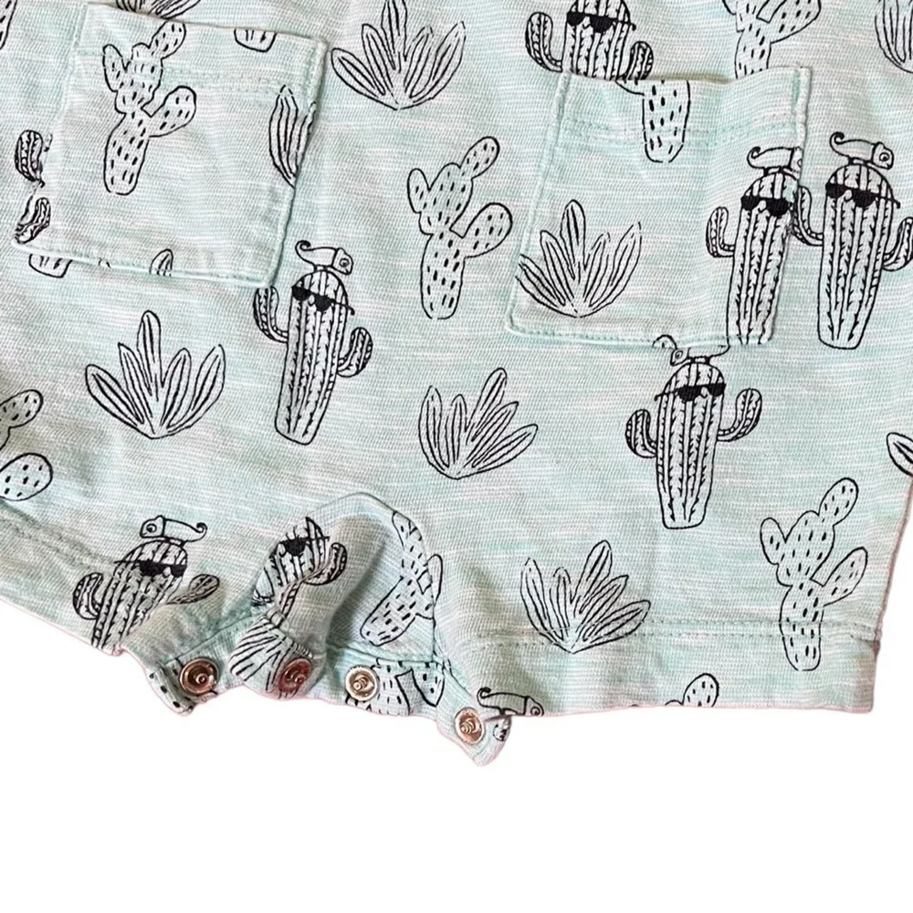 3 month baby 2 rompers & 1 onesie - cactus, cars & “Roar” summer Cali vibes